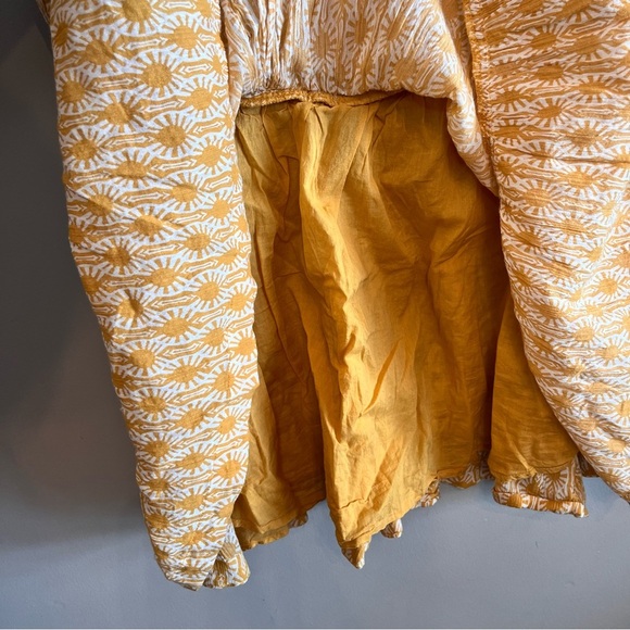 Free People Sweet Annie Mini Dress in Sunshine Combo Size Large - Picture 7 of 9